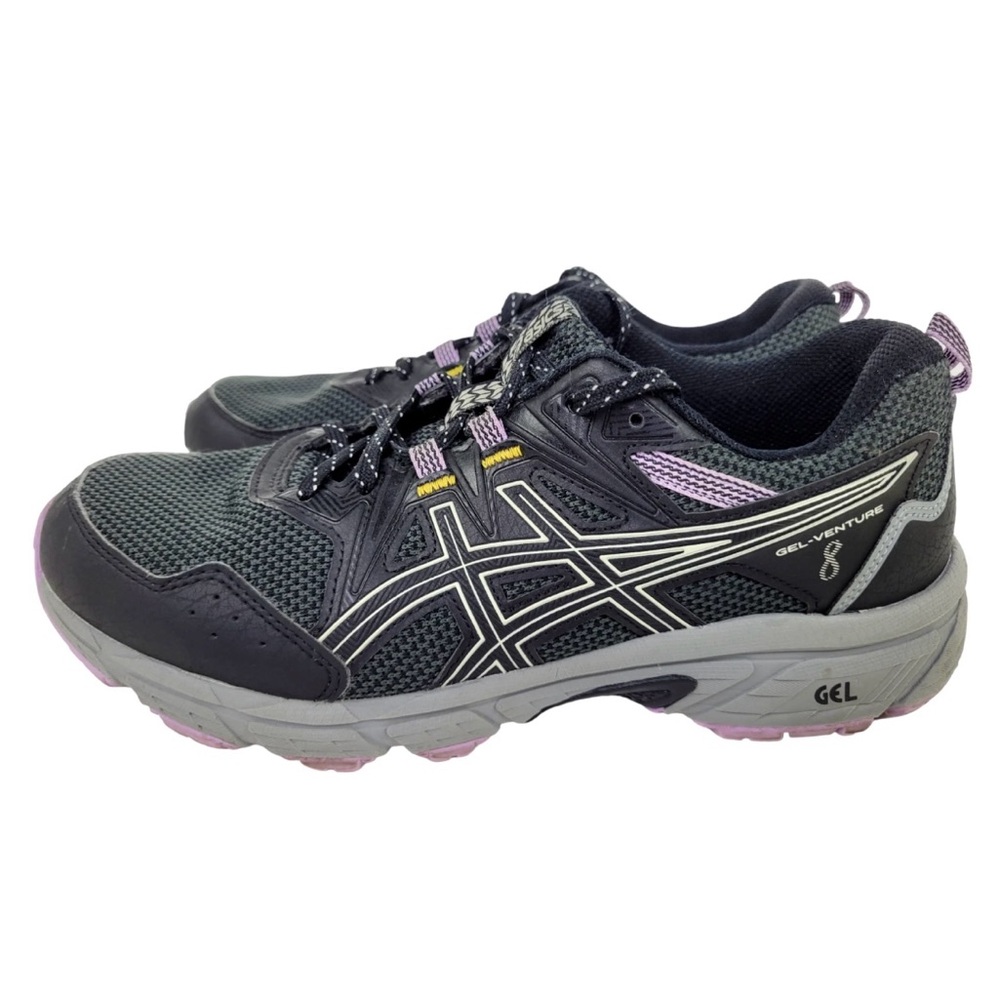 ASICS Women's Gel-Venture 8 Black and Pink Athletic Shoes